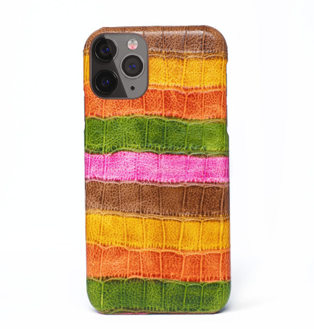 Coque iPhone 11 Cuir Façon Crocodile