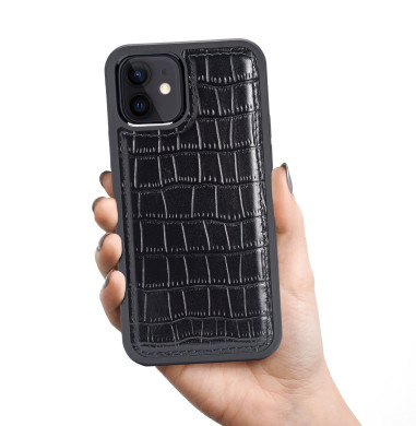 iPhone 12 Mini Leather Case Crocodile Pattern