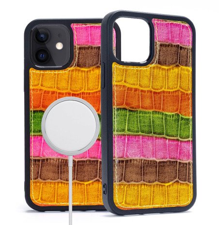 Coque iPhone 12 Mini Cuir Façon Crocodile