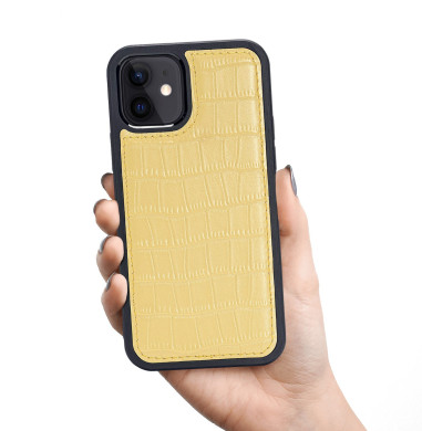 iPhone 12 Mini Leather Case Crocodile Pattern