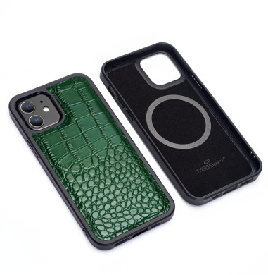 iPhone 12 Mini Leather Case Crocodile Pattern