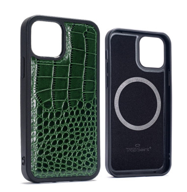 iPhone 12 / 12 Pro Leather Case Crocodile Pattern