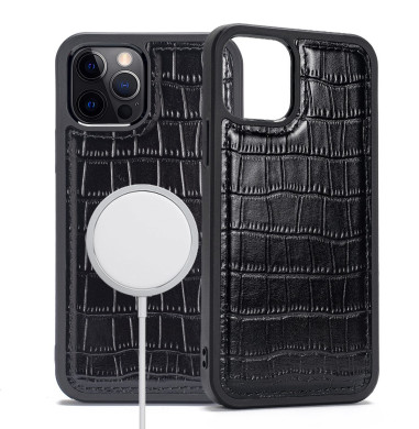 iPhone 12 Pro Max Leather Case Crocodile Pattern