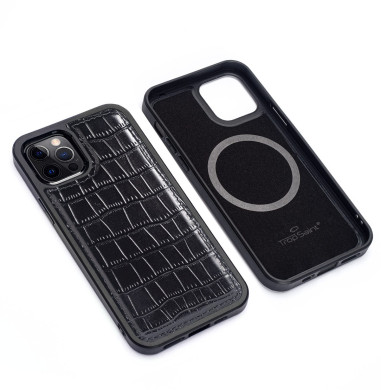 iPhone 12 Pro Max Leather Case Crocodile Pattern