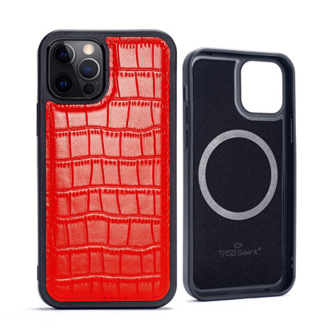 iPhone 12 Pro Max Leather Case Crocodile Pattern