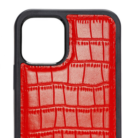 iPhone 12 Pro Max Leather Case Crocodile Pattern