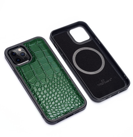 iPhone 12 Pro Max Leather Case Crocodile Pattern