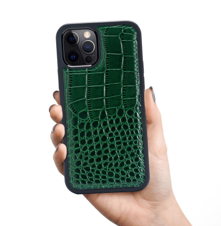 iPhone 12 Pro Max Leather Case Crocodile Pattern