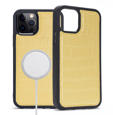 iPhone 12 Pro Max Leather Case Crocodile Pattern