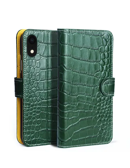 Leather Wallet iPhone X / XS Crocodile Pattern | Trop Saint