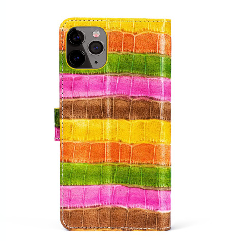 Leather Wallet iPhone 11 Pro Crocodile Pattern