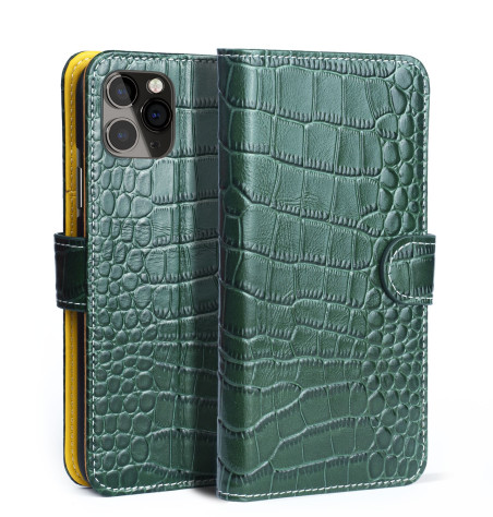 Leather Wallet iPhone 11 Pro Crocodile Pattern