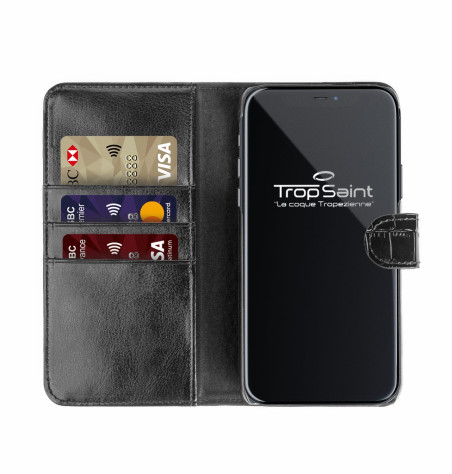 Leather Wallet iPhone 11 Pro Crocodile Pattern