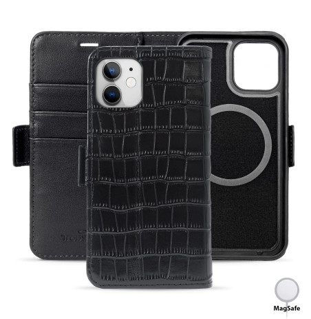 Leather Wallet iPhone 12 Mini Crocodile Pattern