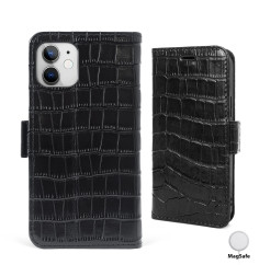 Leather Wallet iPhone 12 Mini Crocodile Pattern | Trop Saint