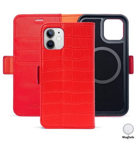 Leather Wallet iPhone 12 Mini Crocodile Pattern