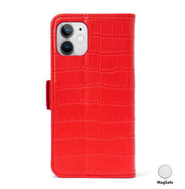 Leather Wallet iPhone 12 Mini Crocodile Pattern