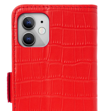 Leather Wallet iPhone 12 Mini Crocodile Pattern