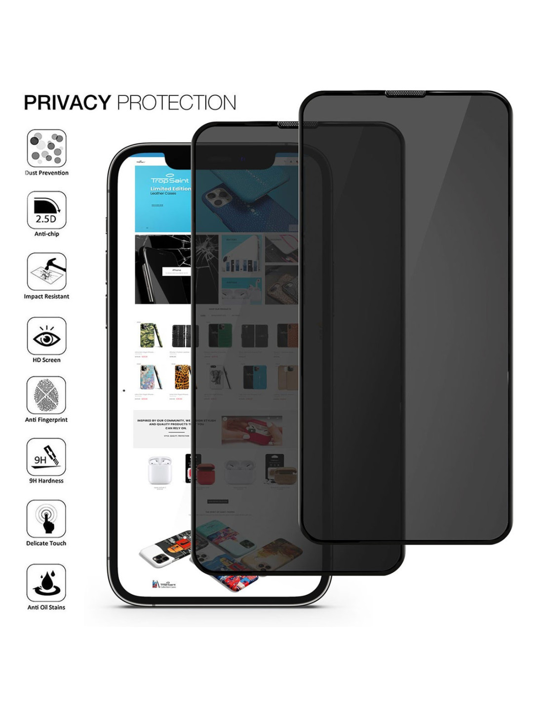ANTI-SPY! 9H Privacy Tempered Glass iPhone Screen Protector– iiCase  Australia