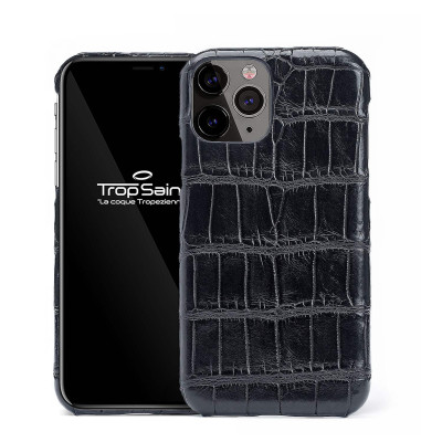 Black Crocodile Leather Case for iPhone | Trop Saint
