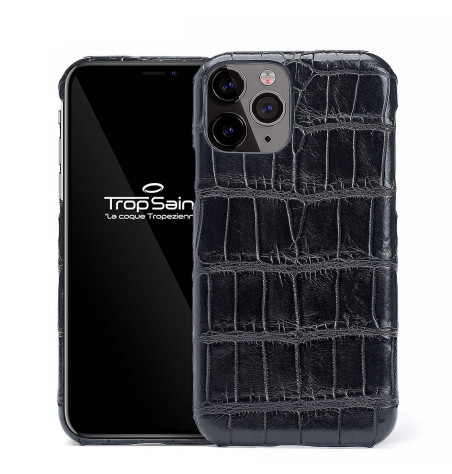 Black Crocodile Leather Case for iPhone | Trop Saint