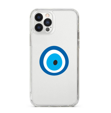 Coque Transparente iPhone en Silicone Personalisée Evil Eye Trop Saint
