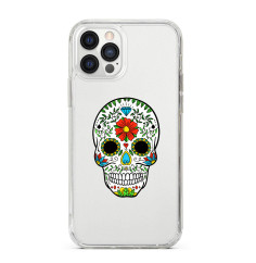Personalised Clear Silicone Case for iPhone | Skull Flower