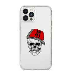 Personalised Clear Silicone Case for iPhone|Skull Red Hat Saint Tropez