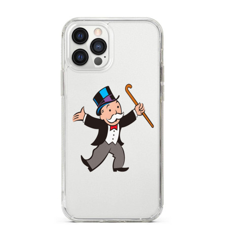 Coque Personnalisée en Silicone Transparente iPhone | Mr Monopoly