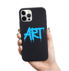 Personalised Black Silicone Case for iPhone|Blue Art 2