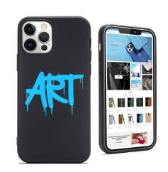 Personalised Black Silicone Case for iPhone|Blue Art