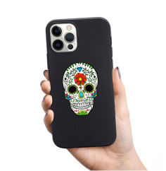 Coque Personnalisée en Silicone Noire iPhone Tete de Mort | Trop Saint 2