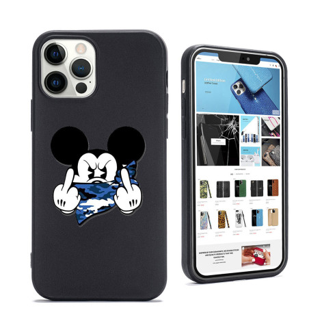 Coque Personnalisée en Silicone Noire iPhone Mickey Mouse | Trop Saint