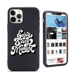 Coque Personnalisée Silicone Noir iPhone Enjoy Every Moment|Trop Saint