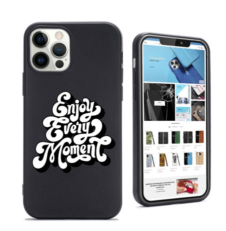 Coque Personnalisée Silicone Noir iPhone Enjoy Every Moment|Trop Saint