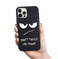Personalised Black Silicone Case for iPhone Don't touch my Phone 2