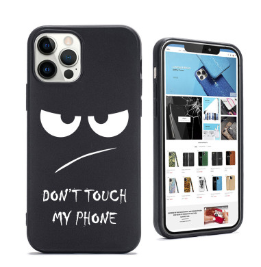 Personalised Black Silicone Case for iPhone Don't touch my Phone