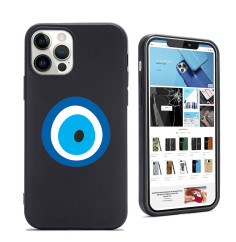 Coque Personnalisée Silicone Noire iPhone Evil Eye Mykonos |Trop Saint