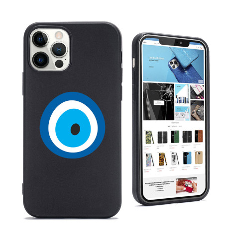 Coque Personnalisée Silicone Noire iPhone Evil Eye Mykonos |Trop Saint