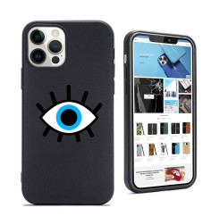 Personalised Black Silicone Case for iPhone Evil Eye | Trop Saint