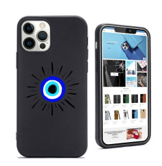 Coque Personnalisée Silicone Noire iPhone Solleil Evil Eye|Trop Saint