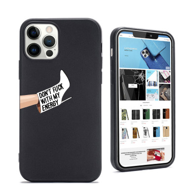 Personalised Black Silicone Case for iPhone Don't Fuck with My Energy