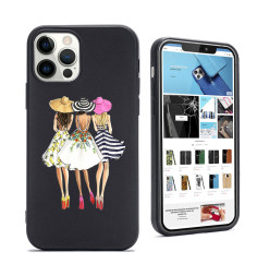 Coque Personnalisée en Silicone Noire iPhone 3 Filles Tropeziennes