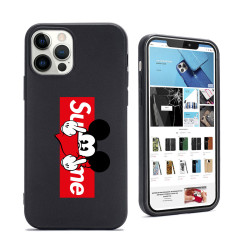 Personalised Black Silicone Case for iPhone Mickey Supreme|Trop Saint