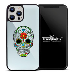 Personalised Mirror Case for iPhone Skull Flower|Trop Saint
