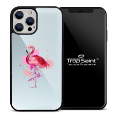 Coque Personnalisée Miroir iPhone Flamant Rose|Trop Saint