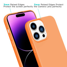 iPhone Silicone Crossbody Case with Lanyard - Orange For iPhone 15 14 13 12 Pro Max 2