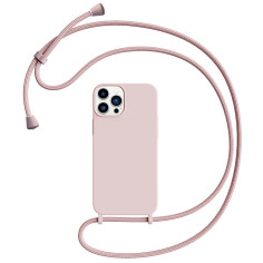 Coque Bandoulière pour iPhone avec Cordon - Rose Pâle | Trop Saint