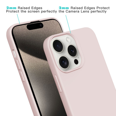 Customizable Silicone Case with Rings for iPhone - Light Pink