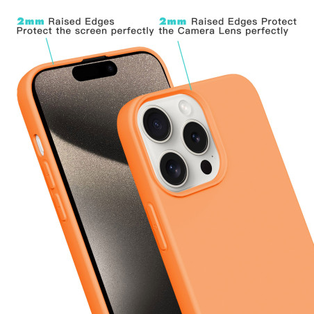 Coque Personnalisable en Silicone avec Anneaux pour iPhone - Orange